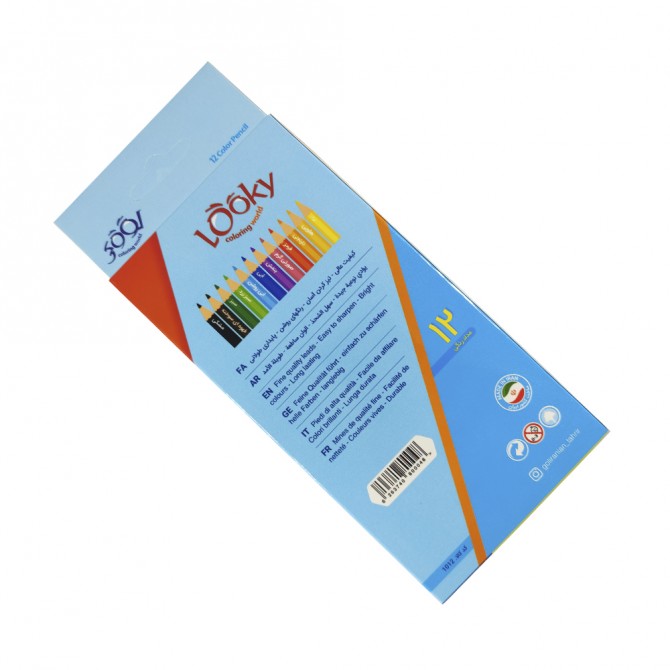 مداد 12 رنگ مقوایی لوکی 