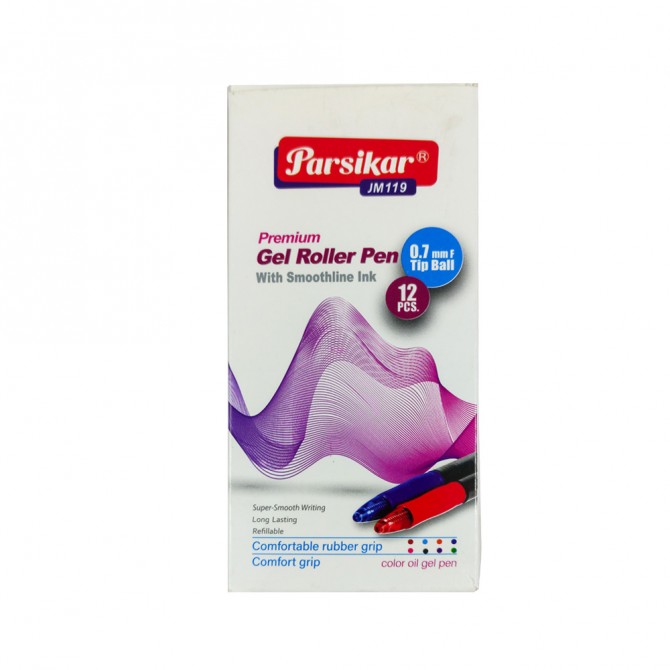 خودکار فشاری 6 رنگ پارسیکار  JM-119 بسته 12 عددی